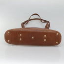 Salvatore Ferragamo Shoulder Bag Leather Brown Gold Auth bs24619-9