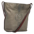 LOEWE Shoulder Bag Leather Silver Auth bs24622-1