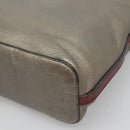 LOEWE Shoulder Bag Leather Silver Auth bs24622-15