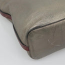 LOEWE Shoulder Bag Leather Silver Auth bs24622-16