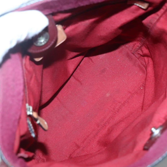 LOEWE Shoulder Bag Leather Silver Auth bs24622