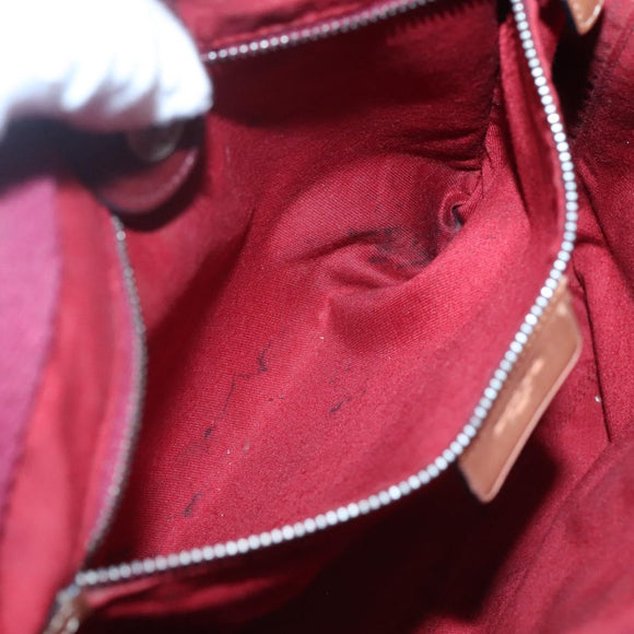 LOEWE Shoulder Bag Leather Silver Auth bs24622