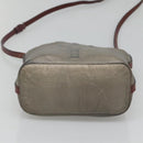 LOEWE Shoulder Bag Leather Silver Auth bs24622-5