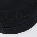 BVLGARI Shoulder Bag Suede Navy Silver Auth bs24625-9