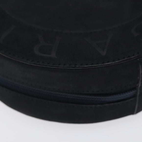 BVLGARI Shoulder Bag Suede Navy Silver Auth bs24625