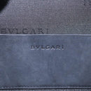 BVLGARI Shoulder Bag Suede Navy Silver Auth bs24625-17
