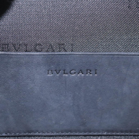 BVLGARI Shoulder Bag Suede Navy Silver Auth bs24625