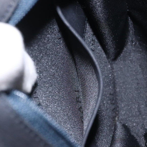 BVLGARI Shoulder Bag Suede Navy Silver Auth bs24625