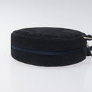 BVLGARI Shoulder Bag Suede Navy Silver Auth bs24625-3