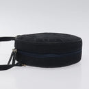 BVLGARI Shoulder Bag Suede Navy Silver Auth bs24625-4