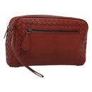 BOTTEGA VENETA INTRECCIATO Clutch Bag Leather Brown Auth bs24626-1