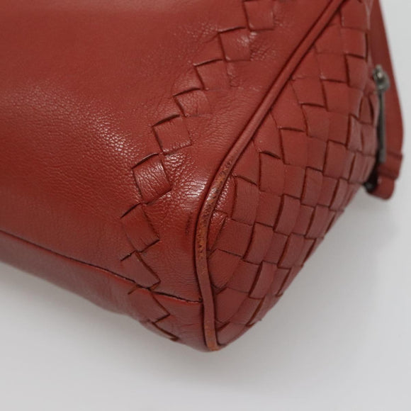 BOTTEGA VENETA INTRECCIATO Clutch Bag Leather Brown Auth bs24626