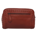 BOTTEGA VENETA INTRECCIATO Clutch Bag Leather Brown Auth bs24626-2