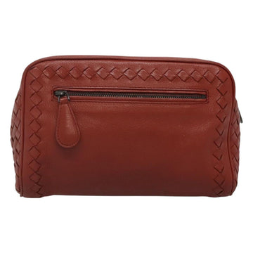 BOTTEGA VENETA INTRECCIATO Clutch Bag Leather Brown Auth bs24626 - 0