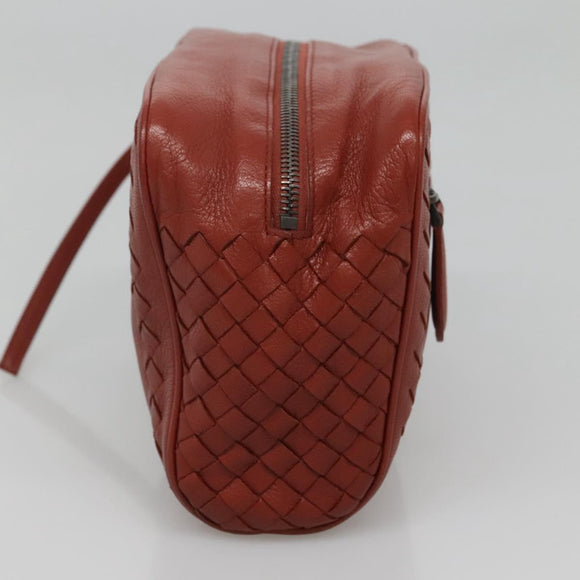 BOTTEGA VENETA INTRECCIATO Clutch Bag Leather Brown Auth bs24626