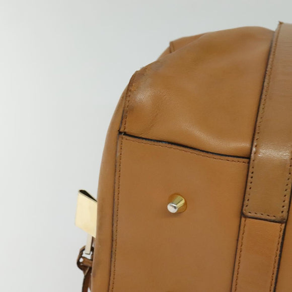 Chloe Shoulder Bag Leather Brown Gold Auth bs24630