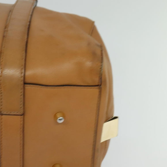 Chloe Shoulder Bag Leather Brown Gold Auth bs24630