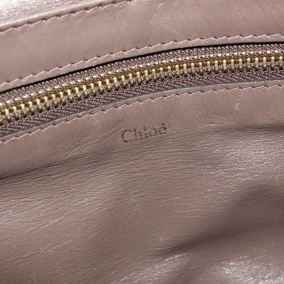 Chloe Shoulder Bag Leather Brown Gold Auth bs24630