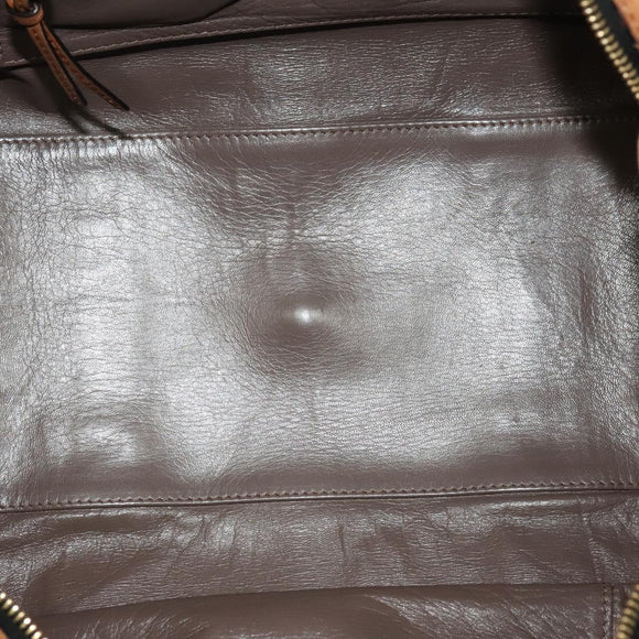 Chloe Shoulder Bag Leather Brown Gold Auth bs24630