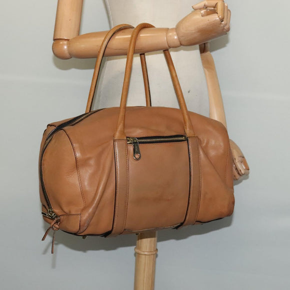 Chloe Shoulder Bag Leather Brown Gold Auth bs24630