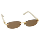 CARTIER Sunglasses plastic Brown Auth bs24633A-1
