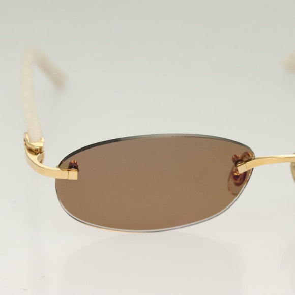 CARTIER Sunglasses plastic Brown Auth bs24633A