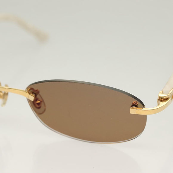 CARTIER Sunglasses plastic Brown Auth bs24633A