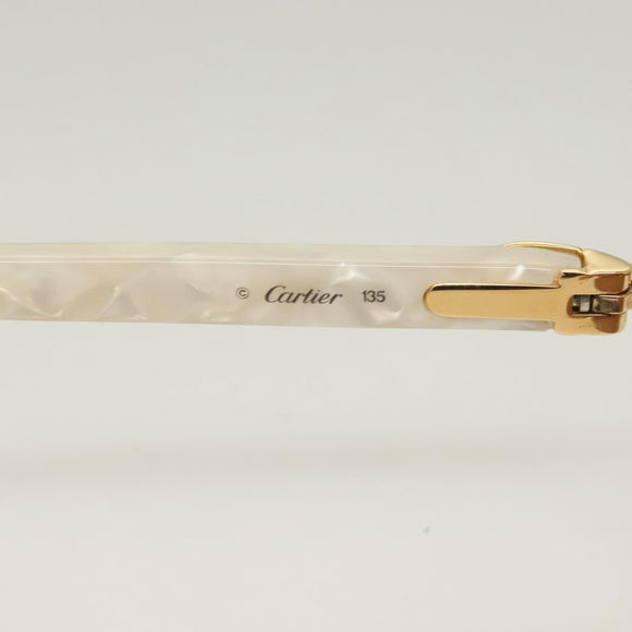 CARTIER Sunglasses plastic Brown Auth bs24633A