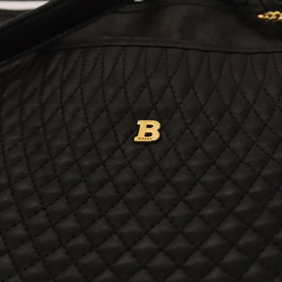 BALLY Shoulder Bag Leather Brown Gold Auth bs24637