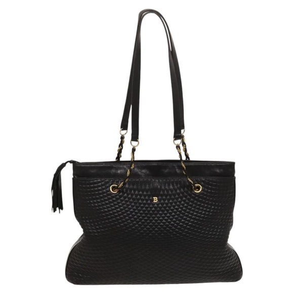 BALLY Shoulder Bag Leather Brown Gold Auth bs24637