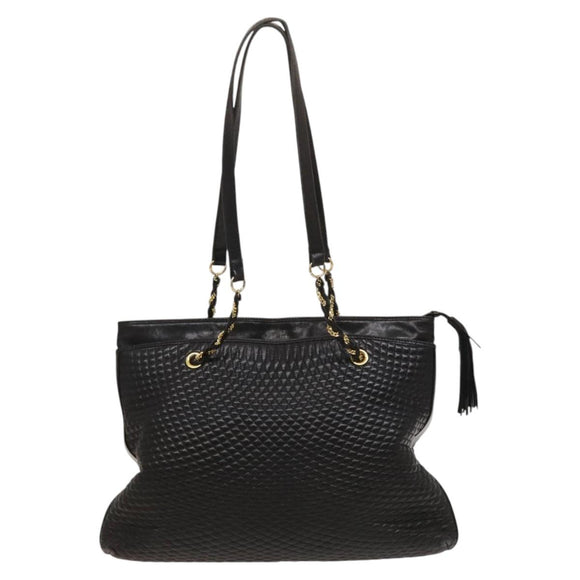 BALLY Shoulder Bag Leather Brown Gold Auth bs24637