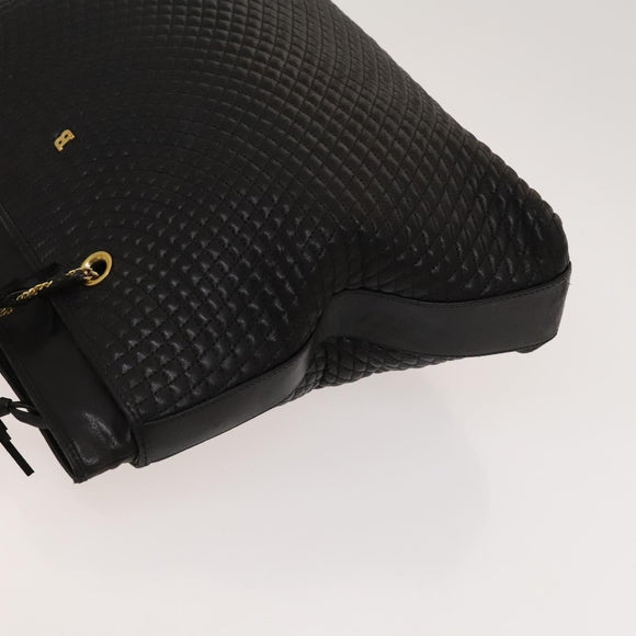 BALLY Shoulder Bag Leather Brown Gold Auth bs24637