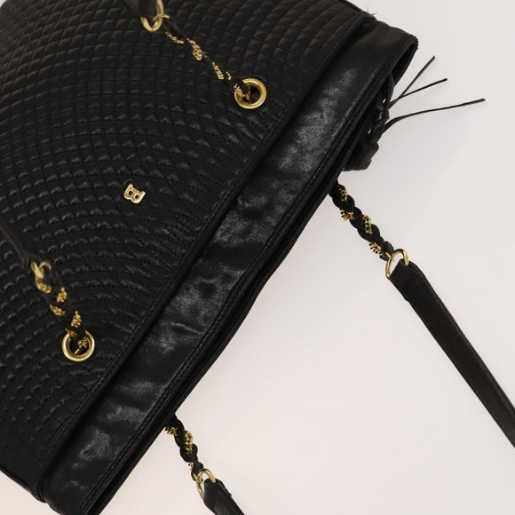 BALLY Shoulder Bag Leather Brown Gold Auth bs24637