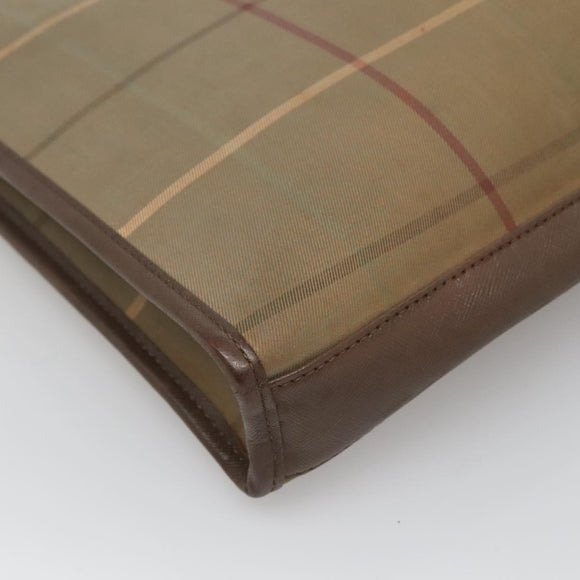 Burberrys Nova Check Clutch Bag Canvas Beige Auth bs24640