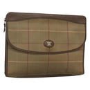 Burberrys Nova Check Clutch Bag Canvas Beige Auth bs24640-1