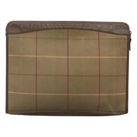 Burberrys Nova Check Clutch Bag Canvas Beige Auth bs24640 - 0