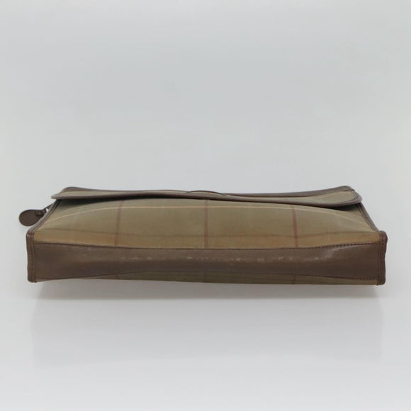 Burberrys Nova Check Clutch Bag Canvas Beige Auth bs24640