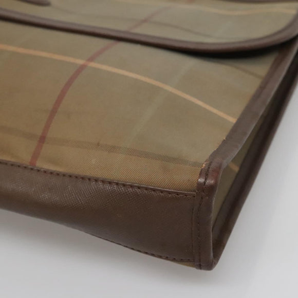 Burberrys Nova Check Clutch Bag Canvas Beige Auth bs24640