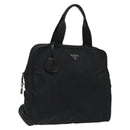 PRADA Hand Bag Nylon Black Silver Auth bs24646-1