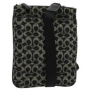 Coach Signature Shoulder Bag Canvas Black Silver Auth bs24655-1
