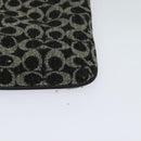 Coach Signature Shoulder Bag Canvas Black Silver Auth bs24655-15