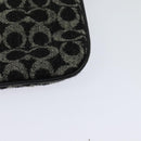 Coach Signature Shoulder Bag Canvas Black Silver Auth bs24655-16