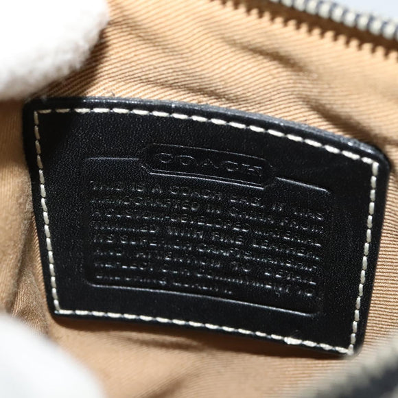 Coach Signature Shoulder Bag Canvas Black Silver Auth bs24655