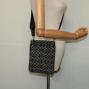 Coach Signature Shoulder Bag Canvas Black Silver Auth bs24655-19