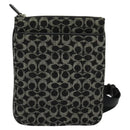 Coach Signature Shoulder Bag Canvas Black Silver Auth bs24655-13