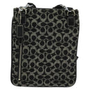 Coach Signature Shoulder Bag Canvas Black Silver Auth bs24655-2