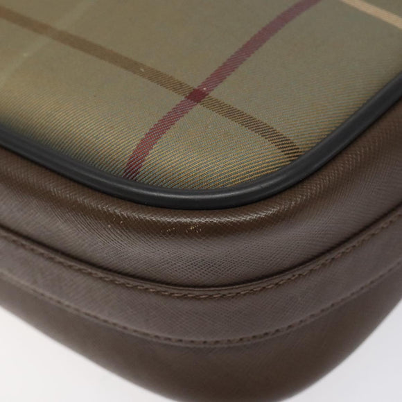 Burberrys Nova Check Shoulder Bag Canvas Beige Gold Auth bs24660