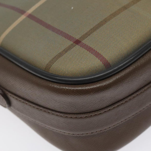 Burberrys Nova Check Shoulder Bag Canvas Beige Gold Auth bs24660