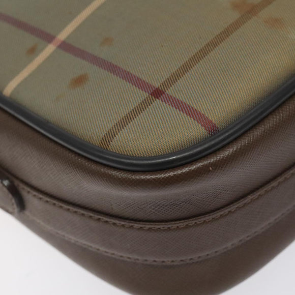 Burberrys Nova Check Shoulder Bag Canvas Beige Gold Auth bs24660