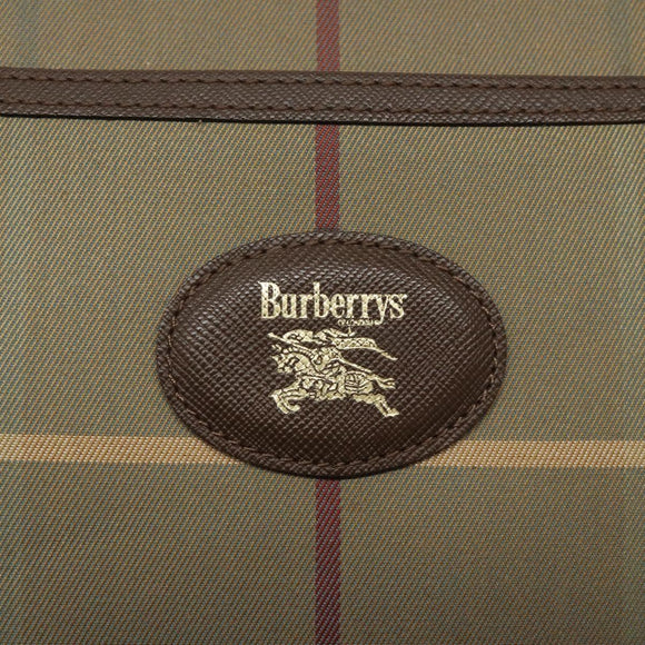 Burberrys Nova Check Shoulder Bag Canvas Beige Gold Auth bs24660